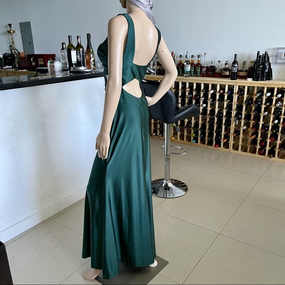 Morgan & Co Cut-out Back Satin Gown - Picture 10 of 15